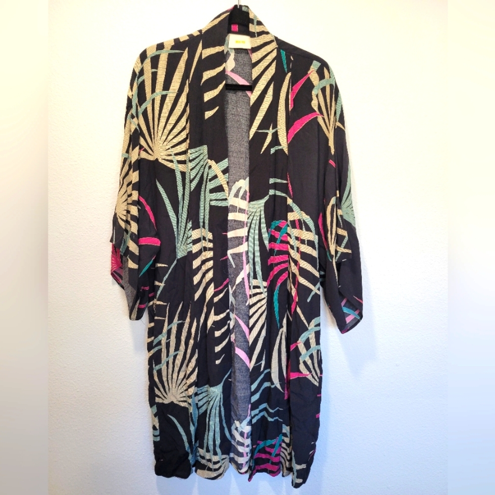 Anthropologie x Maeve Gorgeous Kimono Palm Print Size XS/S Has‎ Pockets!